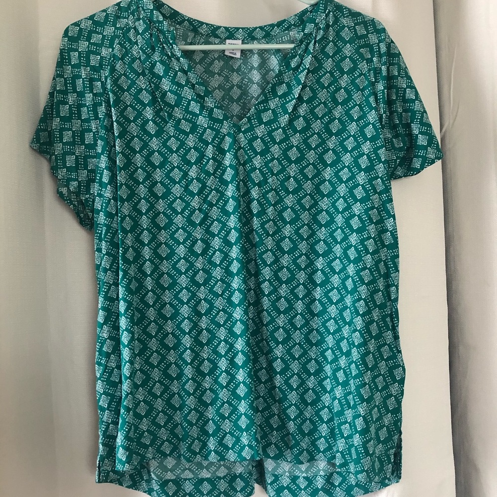 Old Navy teal short sleeve blouse